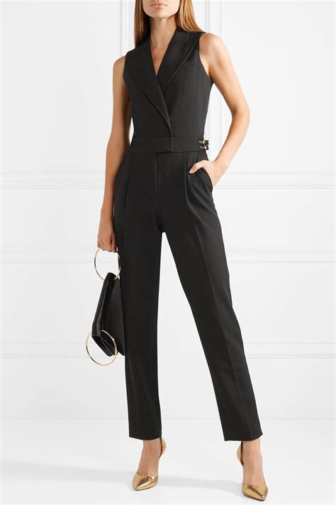 michael kors black jumpsuits|Michael Kors sleeveless black jumpsuit.